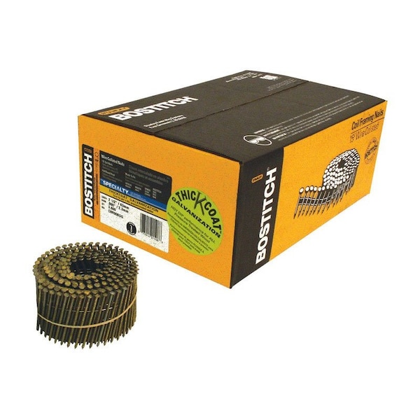 Bostitch Collated Siding Nail, 2-1/2 in L, 13 ga, Galvanized, Full Round Head, 15 Degrees C8R90BDG - main